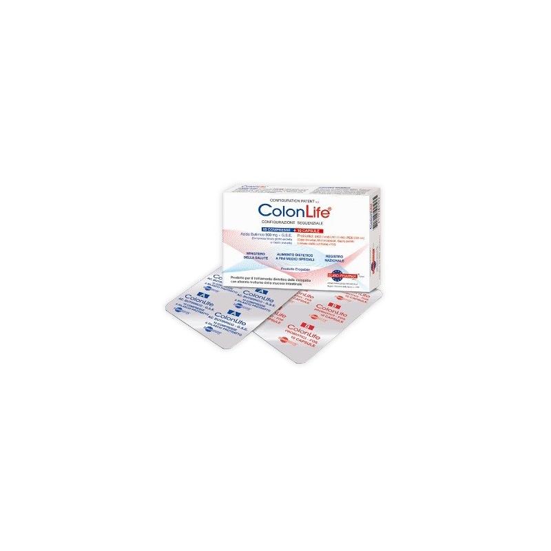 Colonlife 10 Compresse + 10 Capsule Integratore per Coleopatie