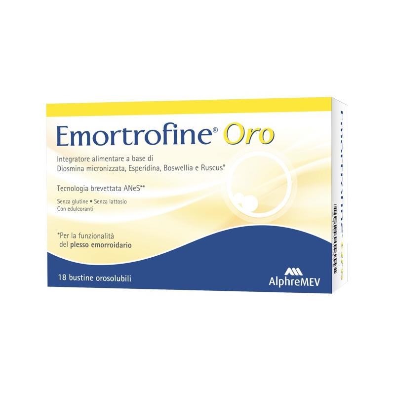 Alphrema Emortrofine Oro Integratore alimentare contro i disturbi emorroidali, 18 bustine