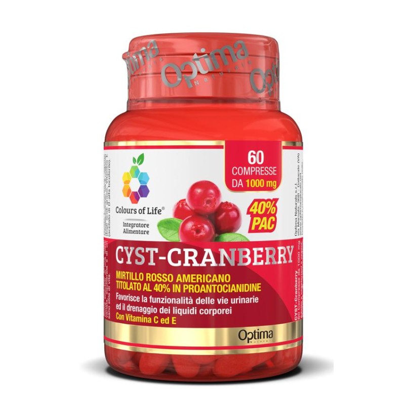 Colours Of Life Cyst-cranberry Con Vitamina C E 60 Compresse 1000 Mg