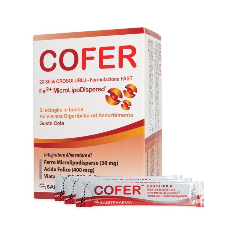 Cofer 20 Stick Orosolubili Gusto Cola