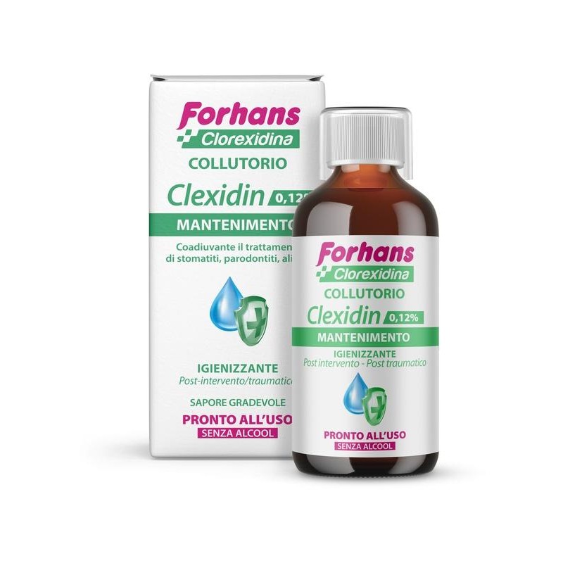 Forhans Collutorio Con Clorexidina 0,12 Clexidin Senza Alcool 200 Ml