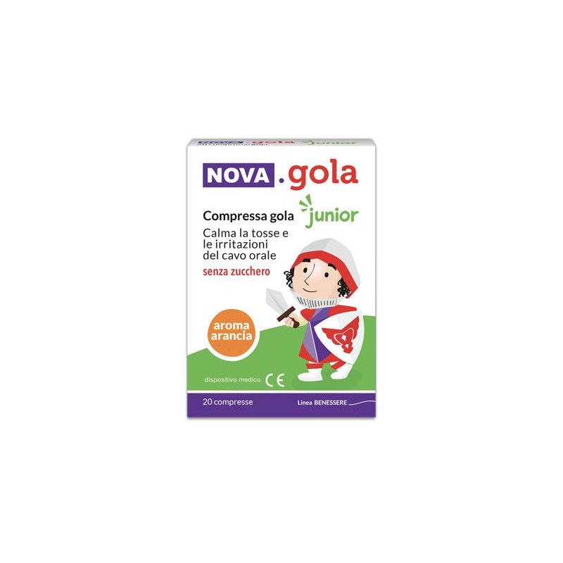 NOVA GOLA JUNIOR ARANCIA 20 COMPRESSE SENZA ZUCCHERO