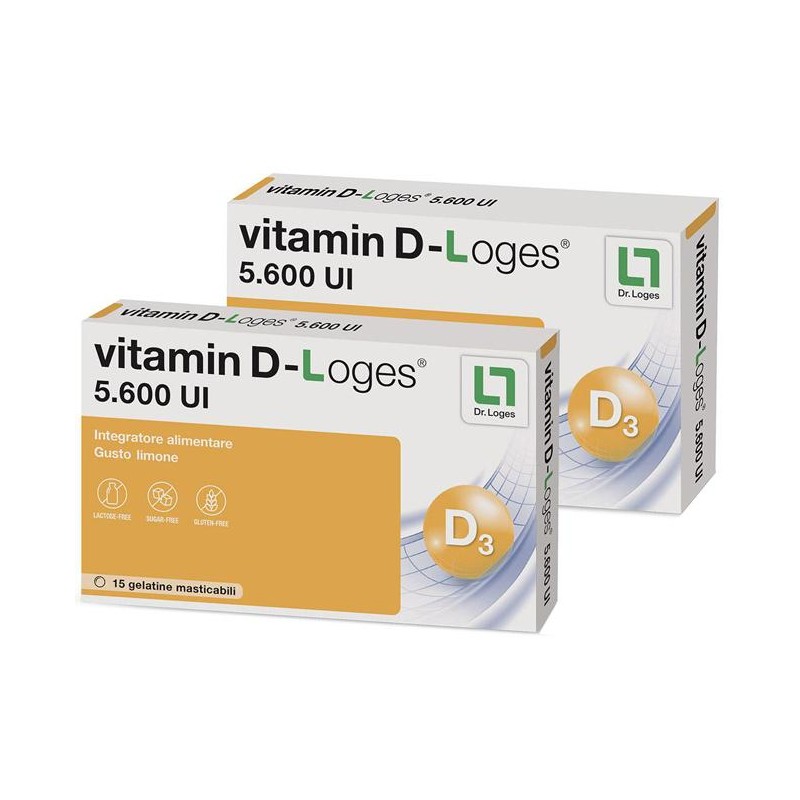 Vitamin D-loges 30 Gelatine Masticabili Gusto Limone 42 G