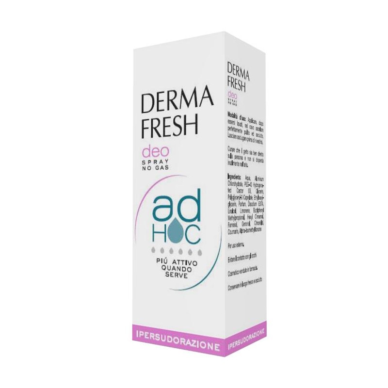 Dermafresh Deo Spray No Gas Ad Hoc Ipersudorazione Deodorante 100 Ml