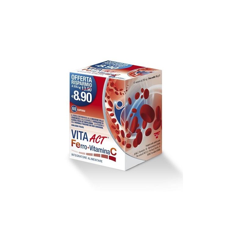 Ferro + Vitamina C Act 60 Capsule