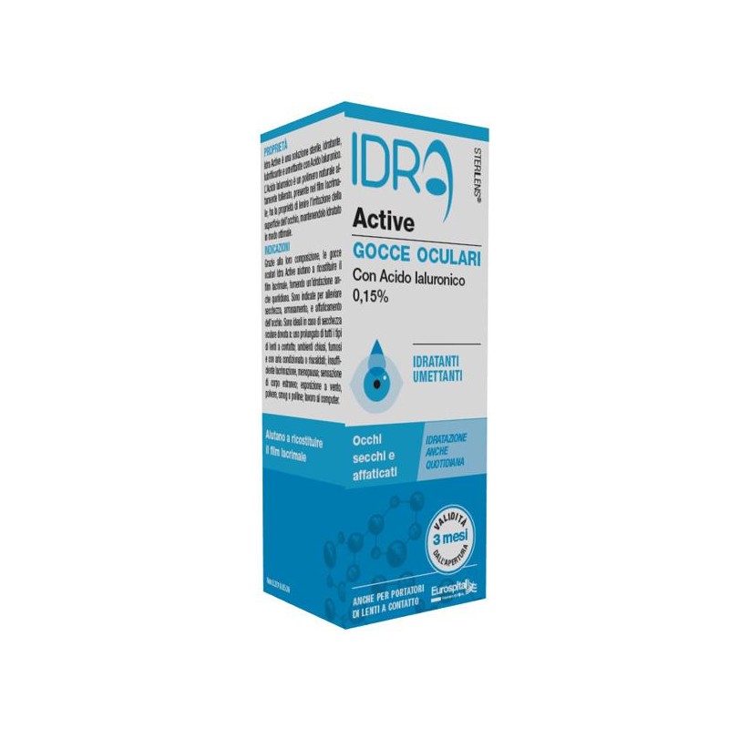 Gocce Oculari Sterilens Idra Active 10 Ml Con Acido Ialuronico 0,15%