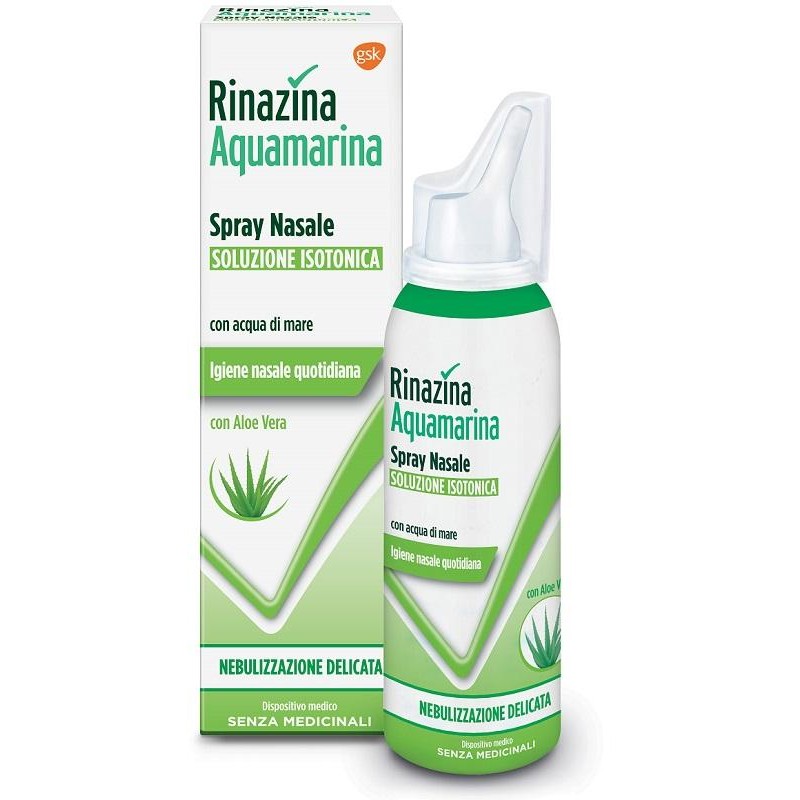 Rinazina Aquamarina Isotonica Aloe Spray Nebulizzazione Delicata 100 Ml