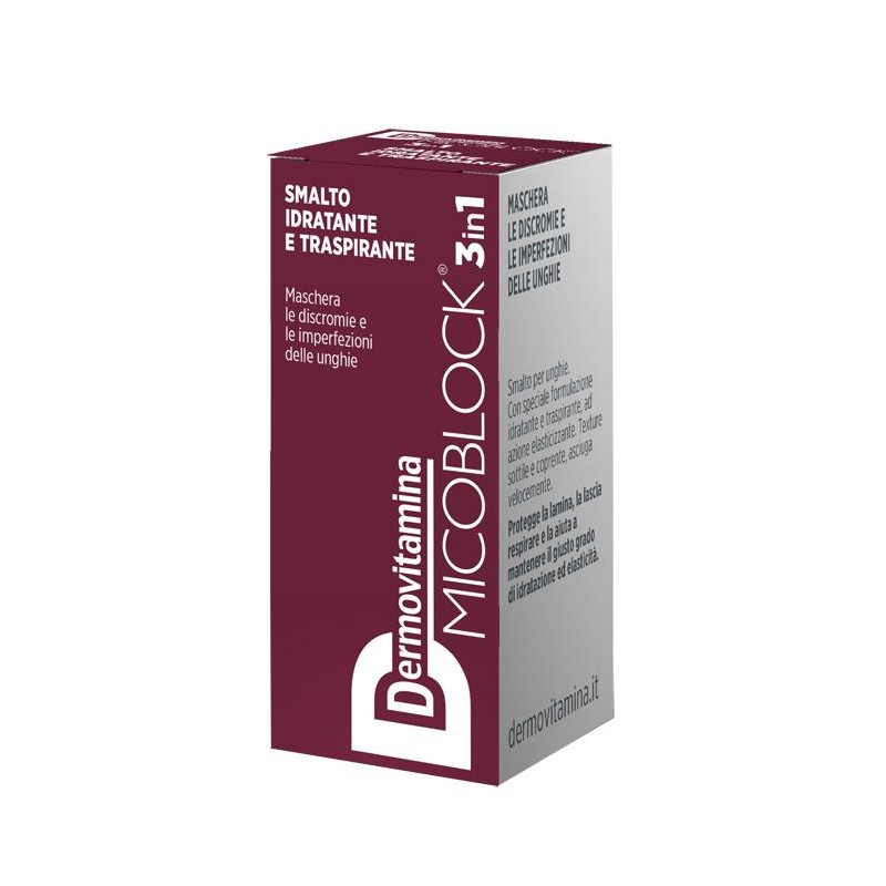 Dermovitamina Micoblock 3 In 1 Smalto Idratante E Traspirante Bordeaux 5 Ml