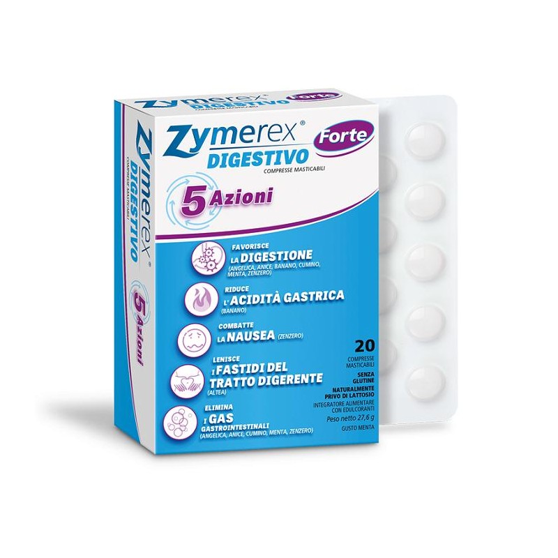 Zymerex Digestivo Forte 5 Azioni 20 Compresse Masticabili