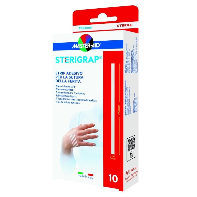 Master-aid Sterigrap Strip Adesivo Sutura Ferite 75x3 Mm 10 Pezzi