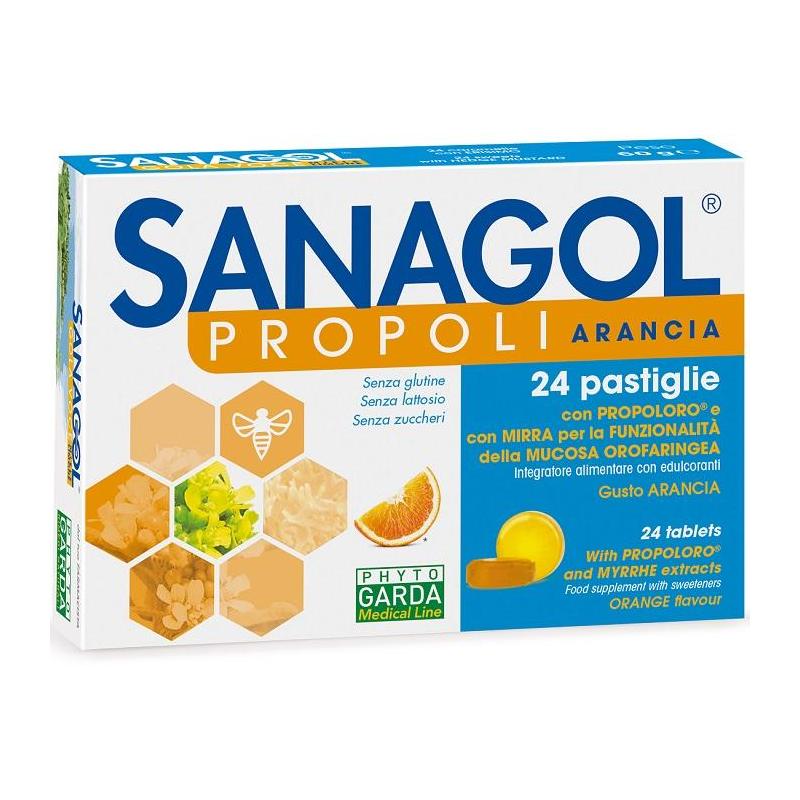 SANAGOL PROPOLI SENZA ZUCCHERO ARANCIA 24 CARAMELLE