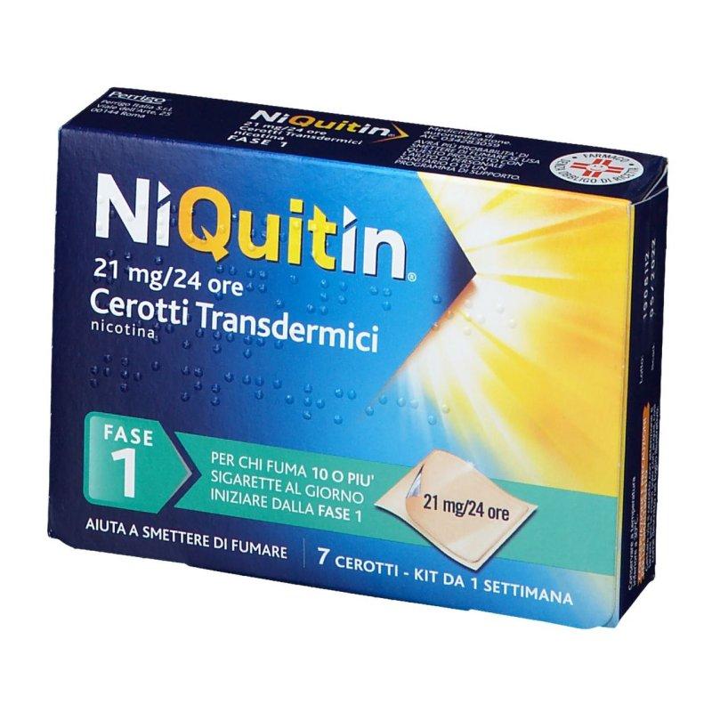 NiQuitin Cerotti Trasparenti per Astinenza da Nicotina 7 Cerotti 21MG/24H