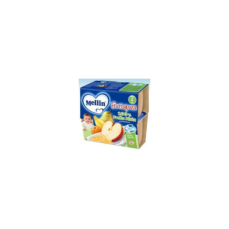 Mellin Frutta Pura Frutta Mista 100 G 4 Pezzi