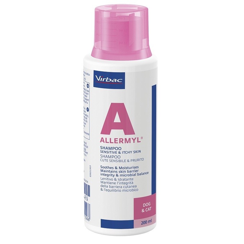 Allermyl Shampoo Per Cute Sensibile E Prurito Cane E Gatto 200 Ml