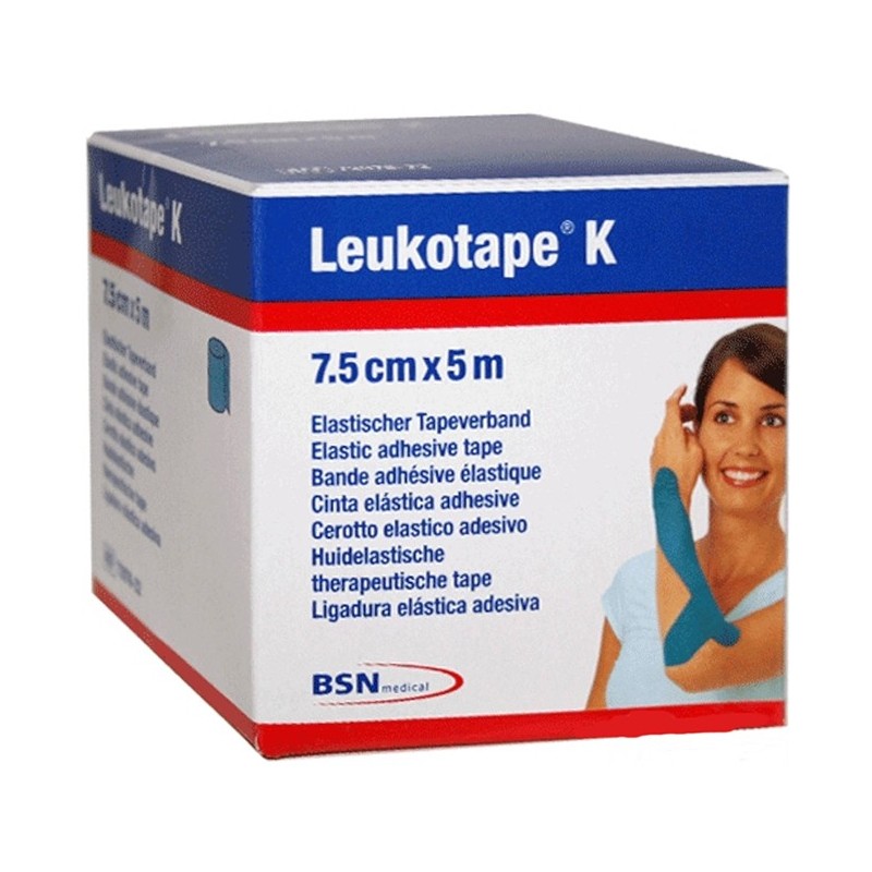 Benda Adesiva Leukotape K Per Taping Fisioterapico Larghezza 7,5 Cm Lunghezza 5 M Color Rosso In Rotolo