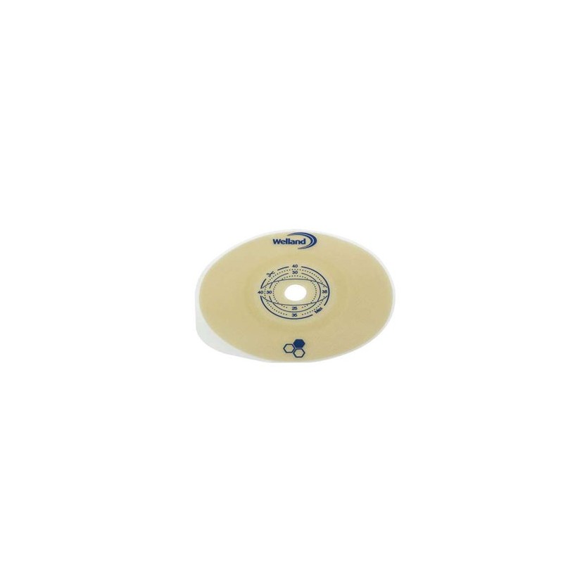 Placca Piana Ritagliabile Aurum2 Uro Per Urostomia Diametro 13-40 Mm Flangia 45 Mm 5 Pezzi