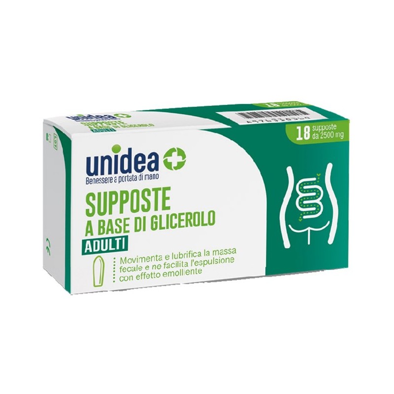 Unidea Supposte Glicerolo 2500mg 18 Pezzi