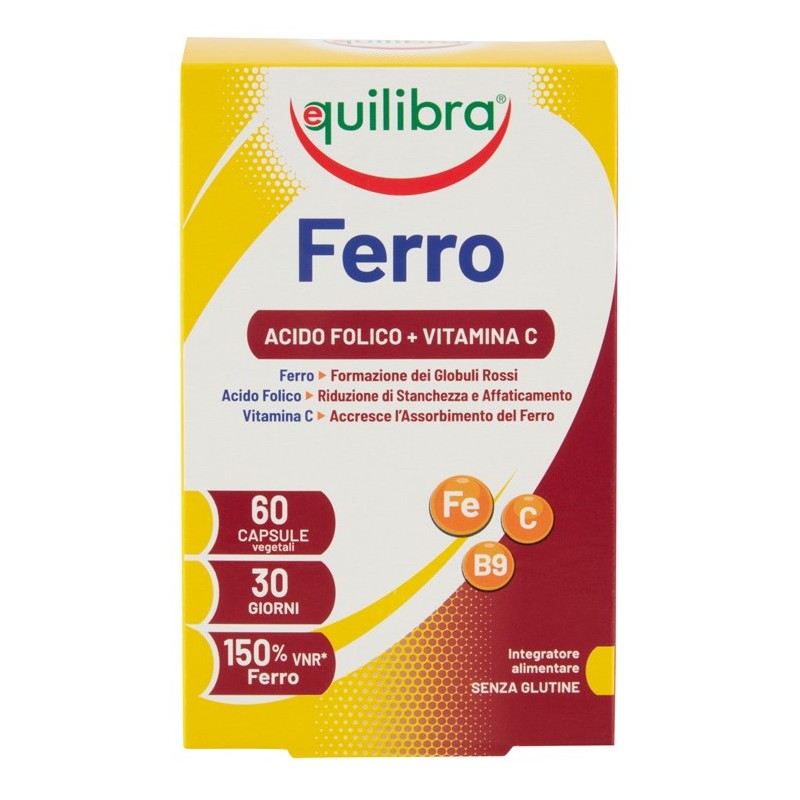 Ferro Con Acido Folico + Vitamina C 60 Capsule