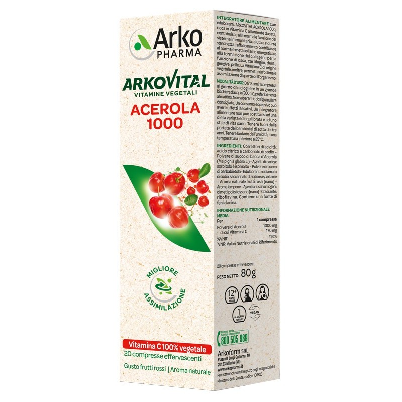 Arkovital Acerola 1000 Effervescente 20 Compresse