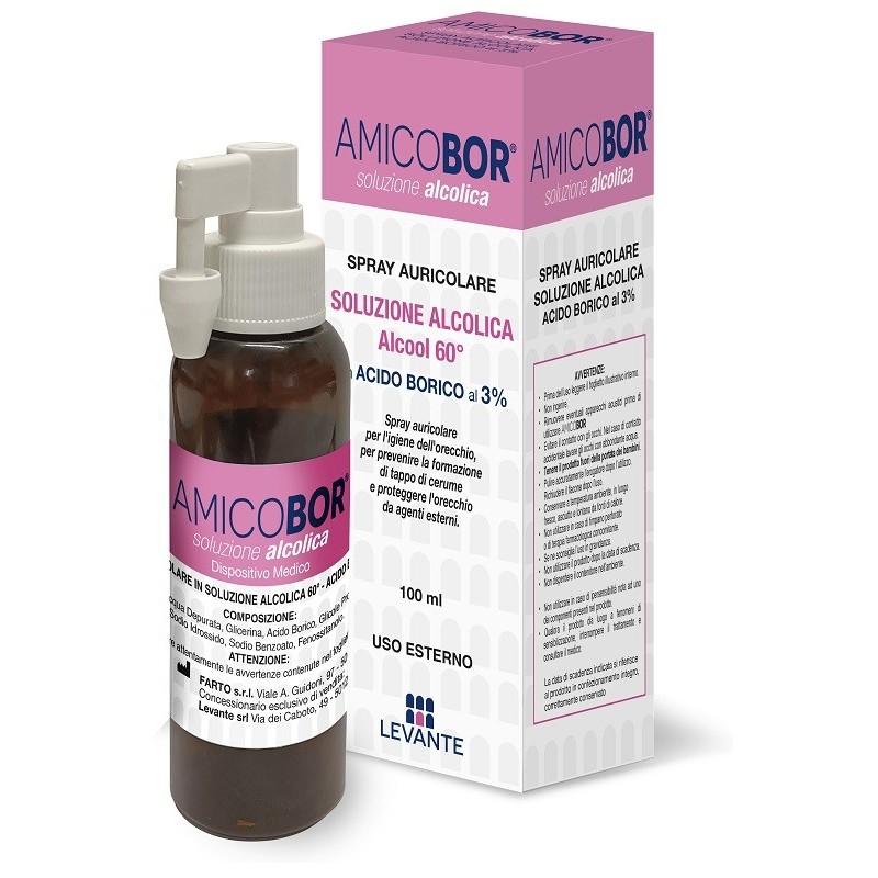 Soluzione Alcolica Per Irrigazione Dell'orecchio Amicobor 100 Ml