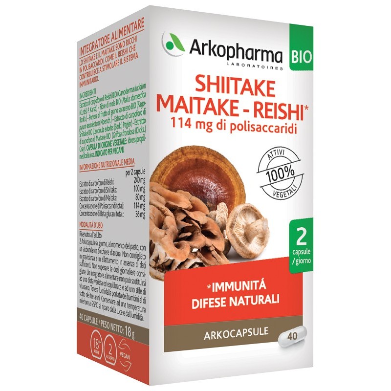 Arkocapsule Shiitake Maitake Reishi Bio 40 Capsule