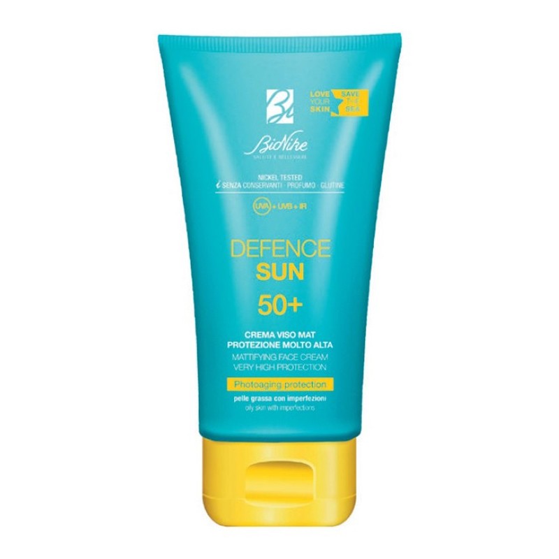 Defence Sun Crema Viso Mat Spf50+ Protezione Molto Alta 50 Ml