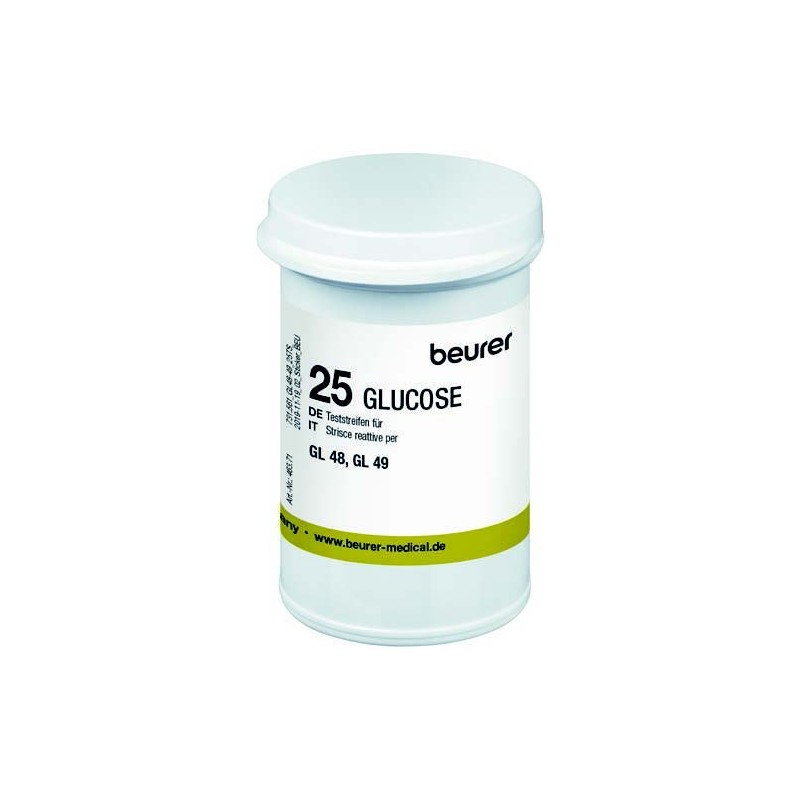 Strisce Misurazione Glicemia Beurer Per Glucometro Gl48/gl49 In Flacone 50 Pezzi
