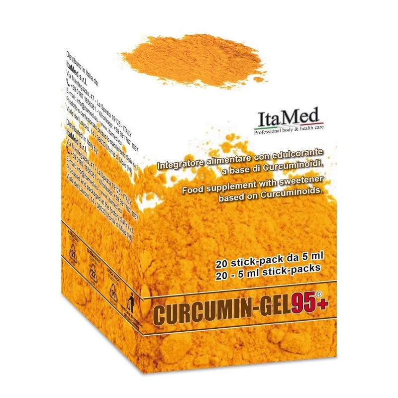 Curcumin Gel 95+ 20 Bustine Stick Pack Monodose Da 5 Ml Aroma Lampone