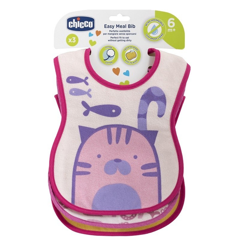 Chicco Bavaglino Pappa 6m 3 Pezzi Girl