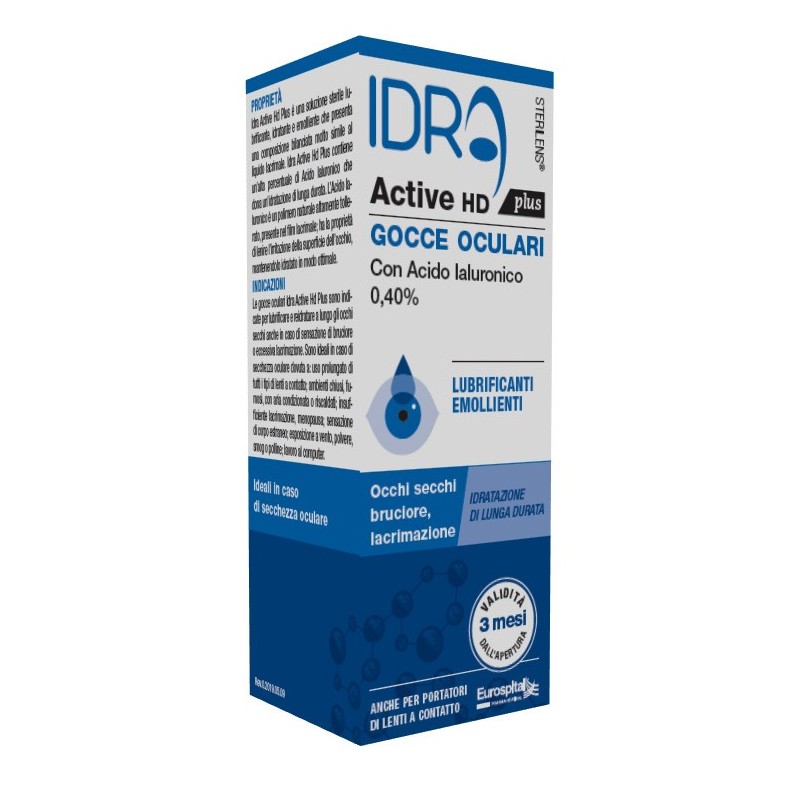 Gocce Oculari Sterilens Idra Active Hd Plus 10 Ml Con Acido Ialuronico 0,40%