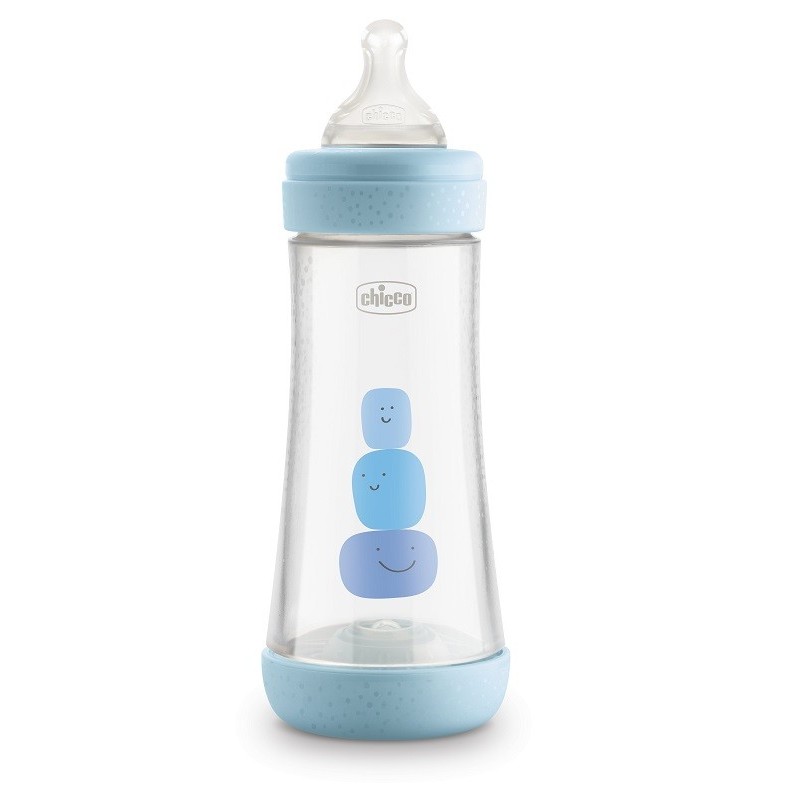 Chicco Biberon Perfect 5 Boy 300 Ml In Silicone 3 Fori