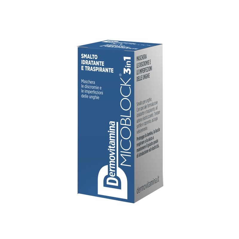 Dermovitamina Micoblock 3 In 1 Smalto Idratante E Traspirante Blu 5 Ml