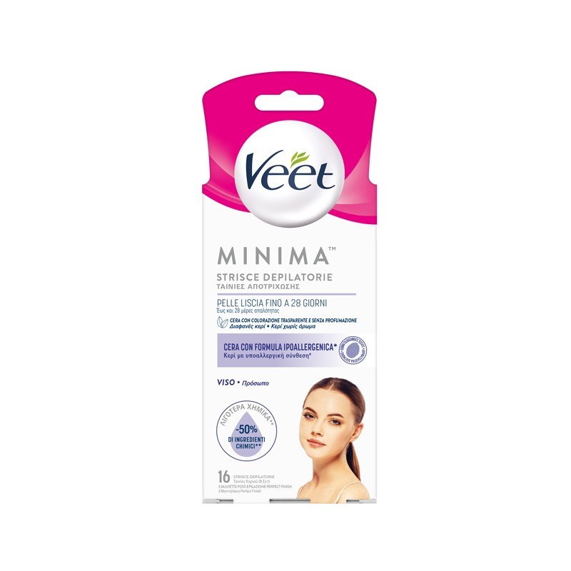 Veet Strisce Viso Ipoallergeniche 16 Pezzi