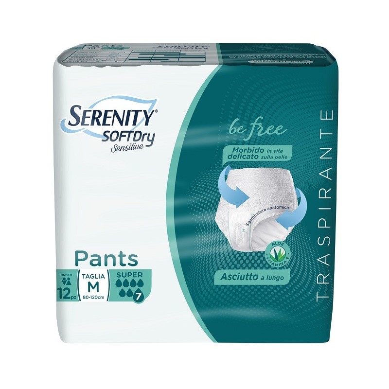 Serenity Pants Sd Sensitive Super M 12 Pezzi