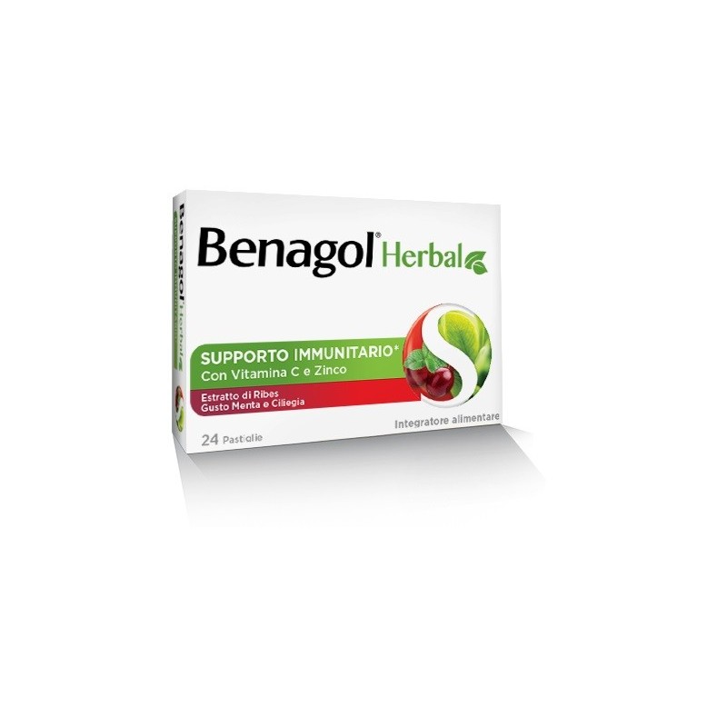 Benagol Herbal Menta E Ciliegia 24 Pastiglie