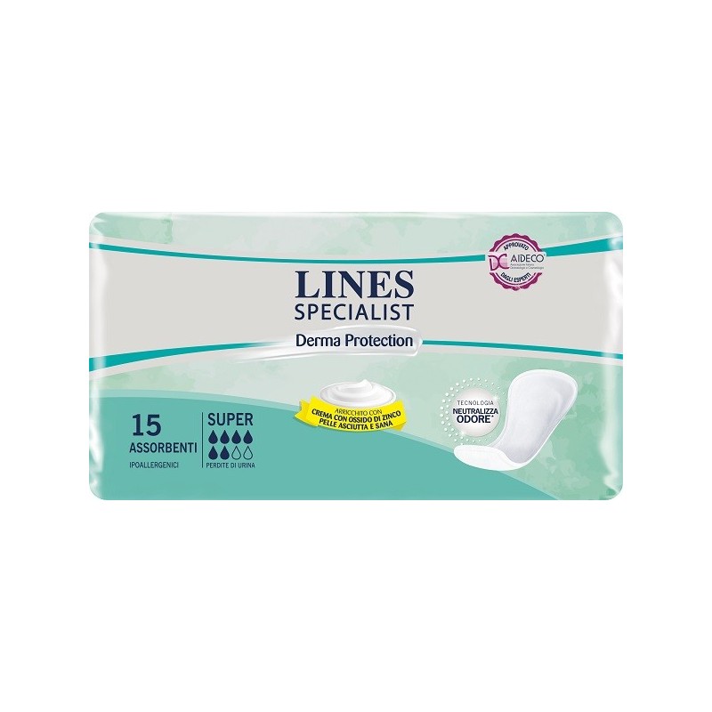 Pannolone Per Incontinenza Lines Specialist Derma Super 15 Pezzi