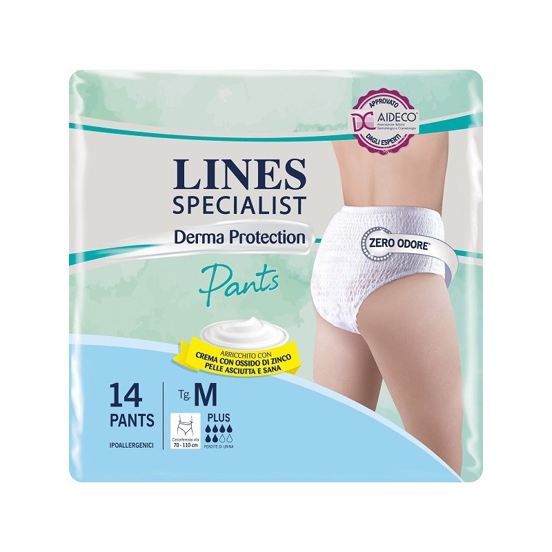 Pannolone Per Incontinenza Lines Specialist Derma Pants Plus M 14 Pezzi