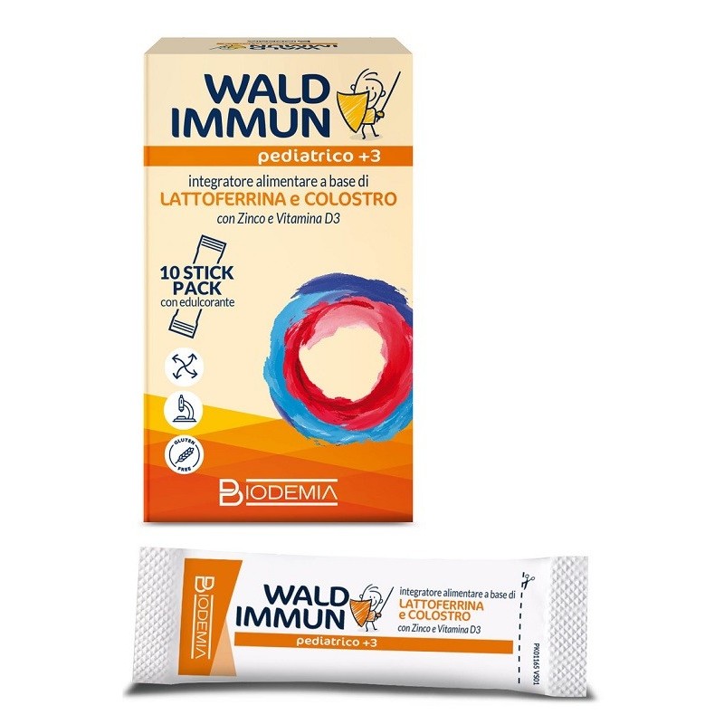 Wald Immun Pediatrico +3 10 Stick Gusto Cioccolato