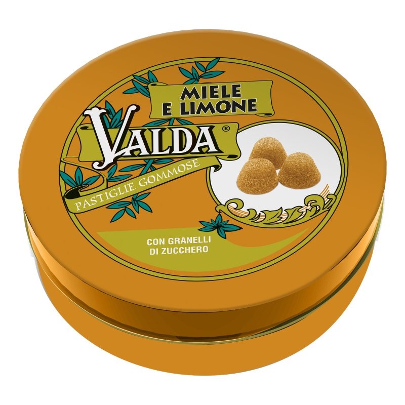 Valda Miele e Limone Pastiglie Gommose per una Dolce Sensazione di Freschezza Confezione da 50 g