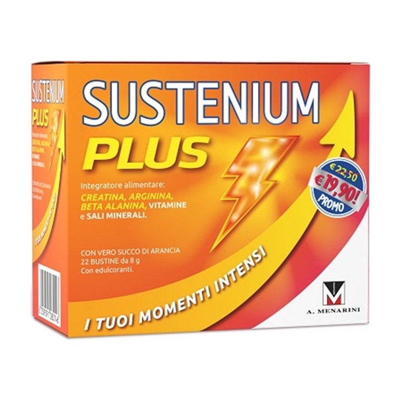 Sustenium Plus Integratore Energizzante con Aminoacidi e Vitamine 22 Bustine da 8 g