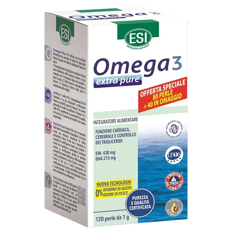 Esi Omega 3 Extra Pure Integratore Alimentare 80 + 40 Perle