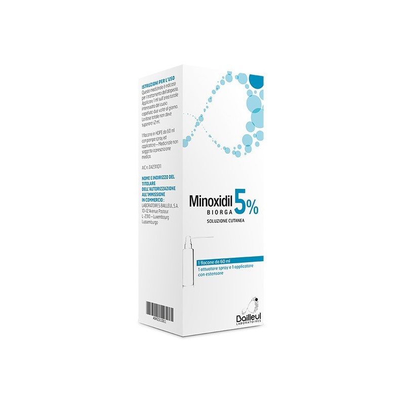 Laboratoires Bailleul S. A. Minoxidil Biorga Soluzione Cutanea 60 Ml 5%