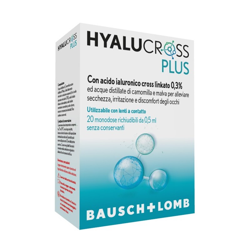 Hyalucross Plus 20 Flaconcini Monodose Da 0,5 Ml