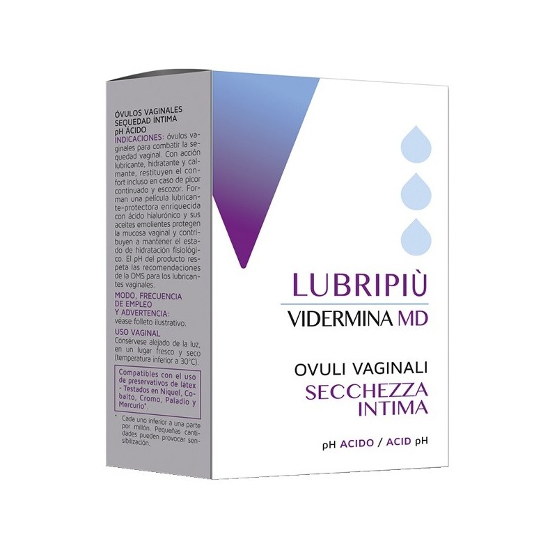 Vidermina Lubripiu' Ovuli Vaginali 2 Blister Da 5 Ovuli