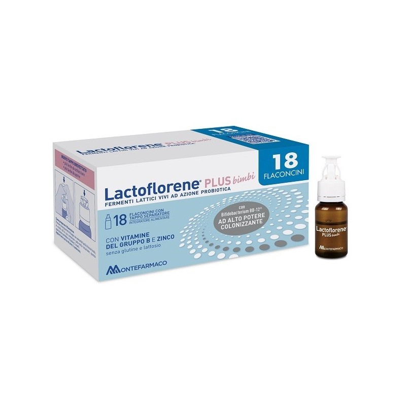 Lactoflorene Bimbi Plus Supporto Alla Flora Intestinale e al Sistema Immunitario 18 Flaconi