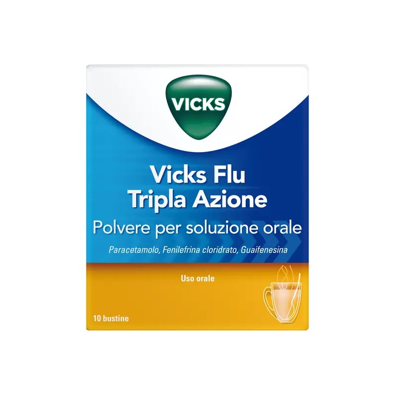 Procter & Gamble Vicks Flu Tripla Azione Soluzione Orale Polvere 10 Buste