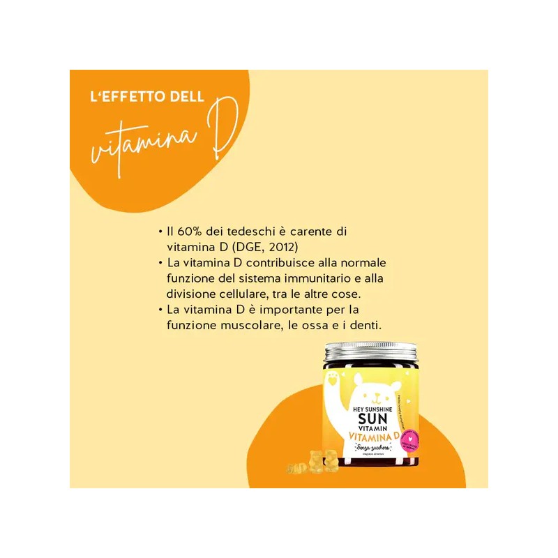 Bears With Benefits Hey Sunshine Sun Vitamins d3 Sugarfree 45 Caramelle Gommose