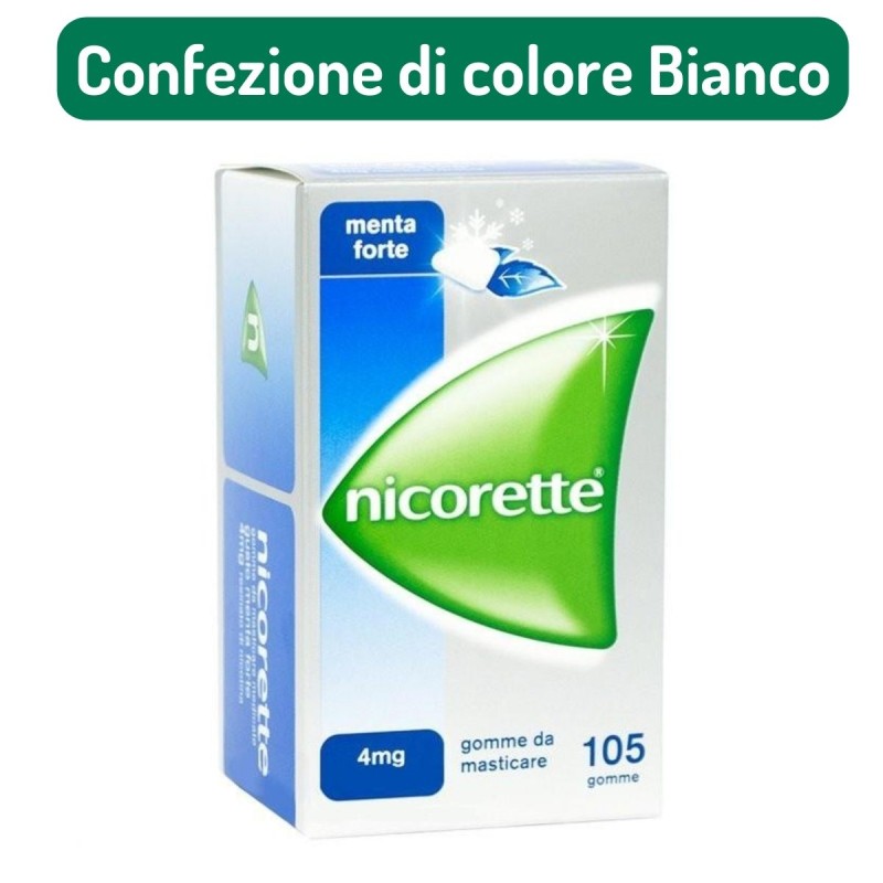 Nicorette 105 Gomme Masticabili 4Mg Gusto Menta (scatola Bianca)